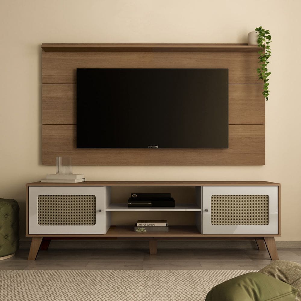 Conjunto Sala de Estar: Rack Charlotte + Painel Slim