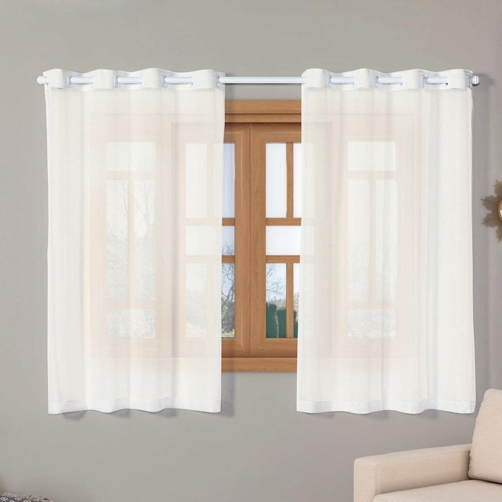 Cortina Transparente Voil Pérola 2,00X1,20 Sala Cozinha