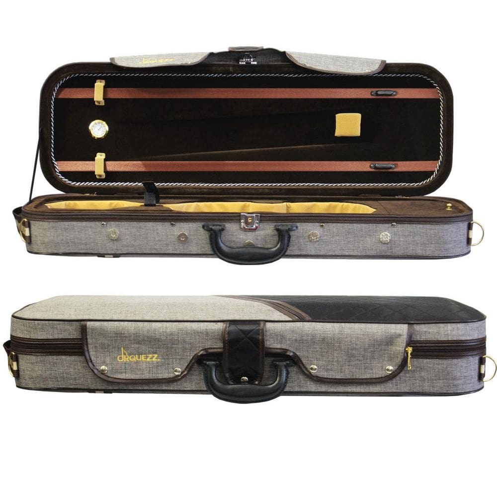 Estojo Orquezz Retangular Luxo Para Violino 4/4 Cinza