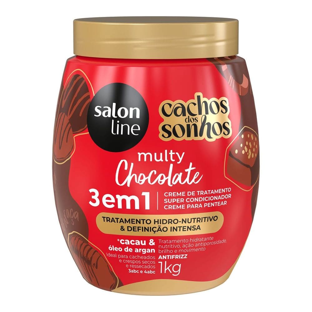 Creme 3 em 1 Salon Line Cachos Dos Sonhos Multy Chocolate 1Kg