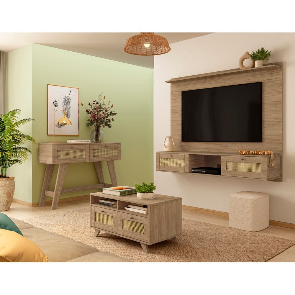 Conjunto Sala de Estar: Aparador + Painel + Mesa de Centro