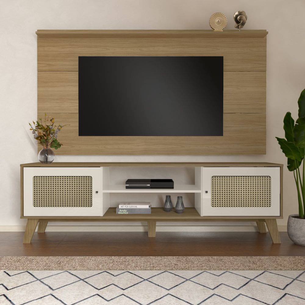 Conjunto Sala de Estar: Rack Charlotte + Painel Slim