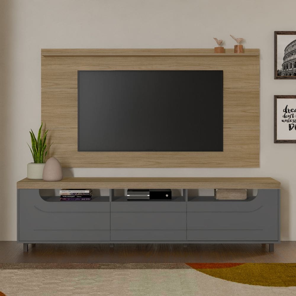 Conjunto Sala de Estar: Rack Mercury + Painel Slim