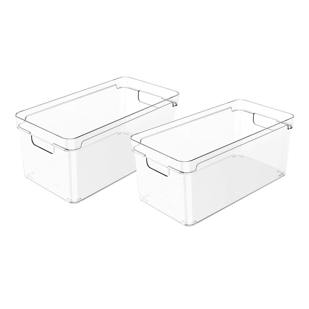 Kit 2 Organizador De Armários Com Tampa Transparente 30Cm Ou