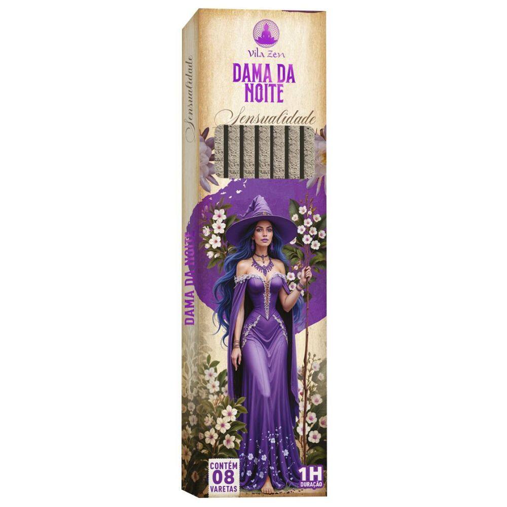 Incenso Linha Mística 0% Carvão Dama Da Noite Com 8 Varetas