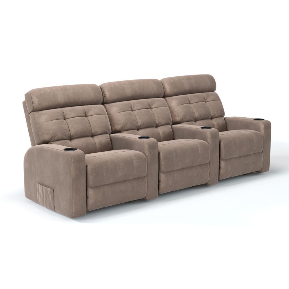 Sofá 3 Lugares Reclinável Elétrico Tecido Suede Linha Cinema