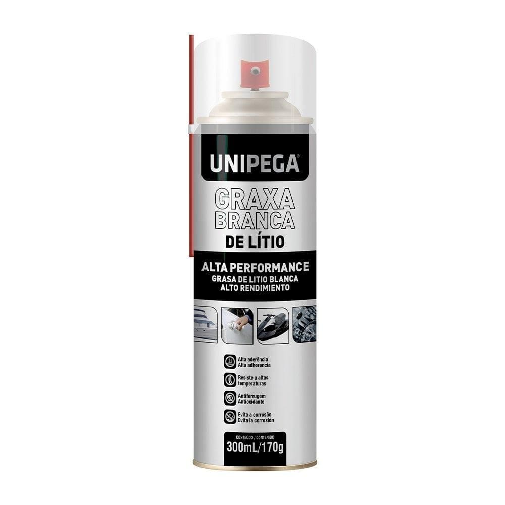 Graxa Litio Branca Unipega Spray 300Ml/170G