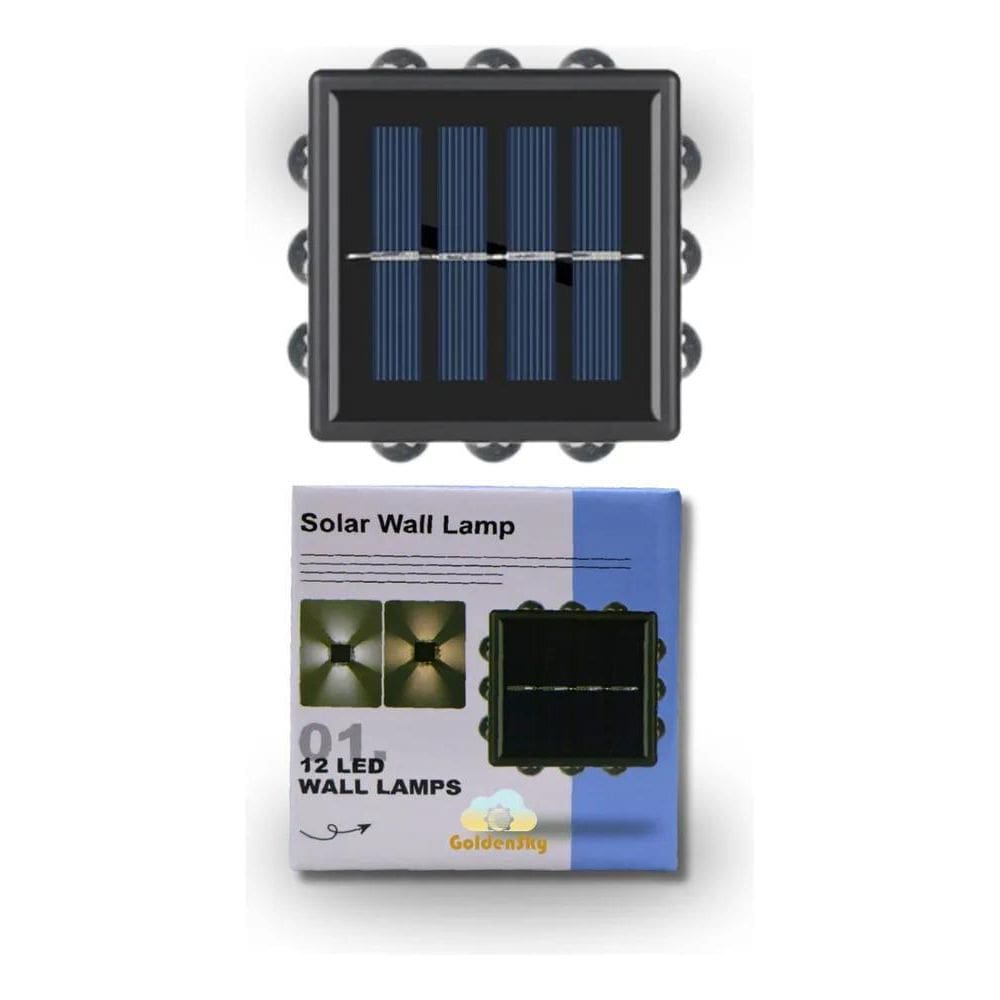 2 X Arandela Solar 4 Focos Parede Slim 12 Fachos Led Externa