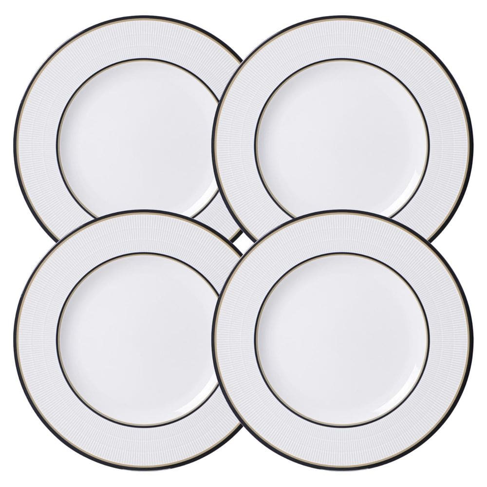 Jogo De Pratos Sobremesa 21Cm Kit 4 Peças Sienna Porcelana