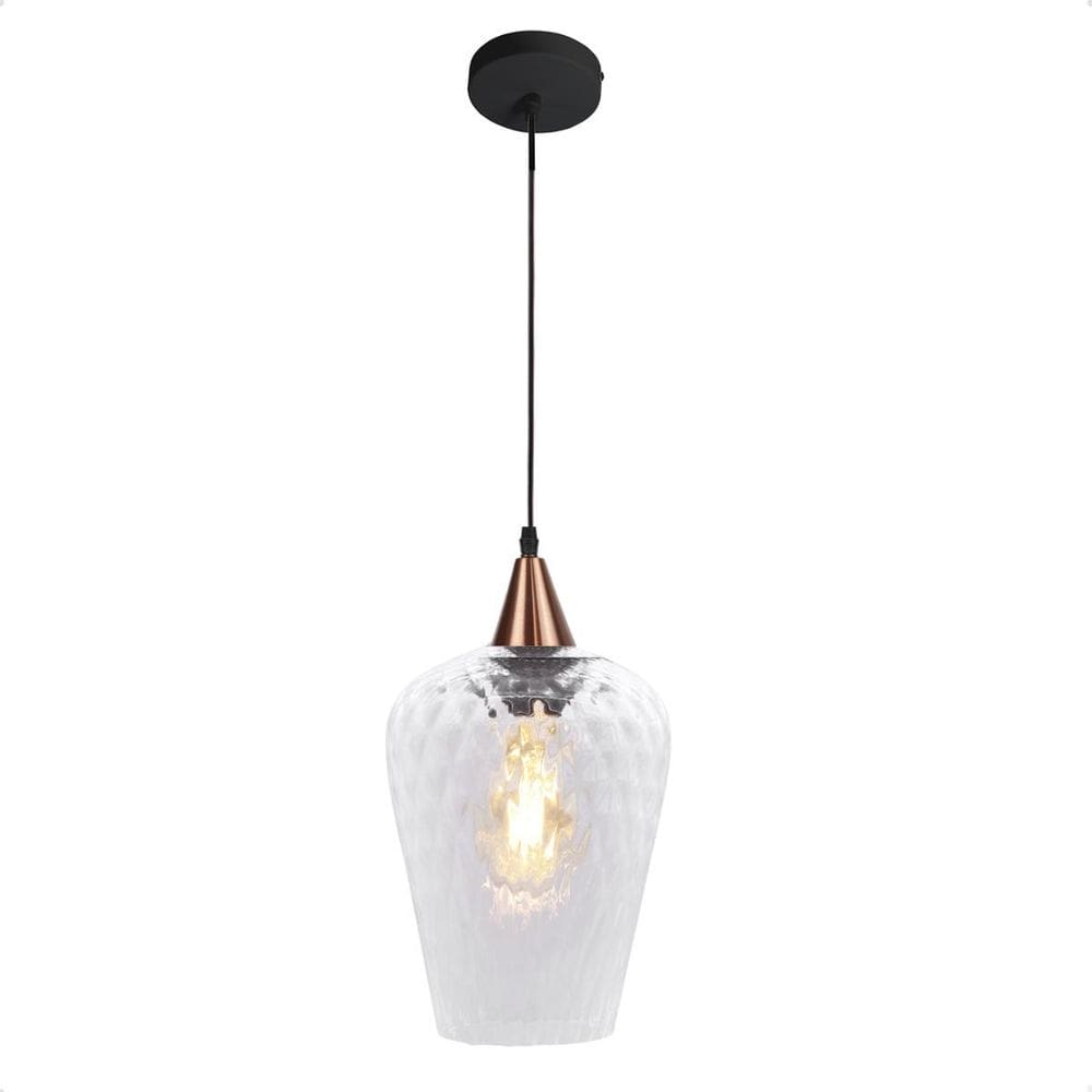 Pendente Monalisa G Boreal Transparente E27 Bivolt Cobre
