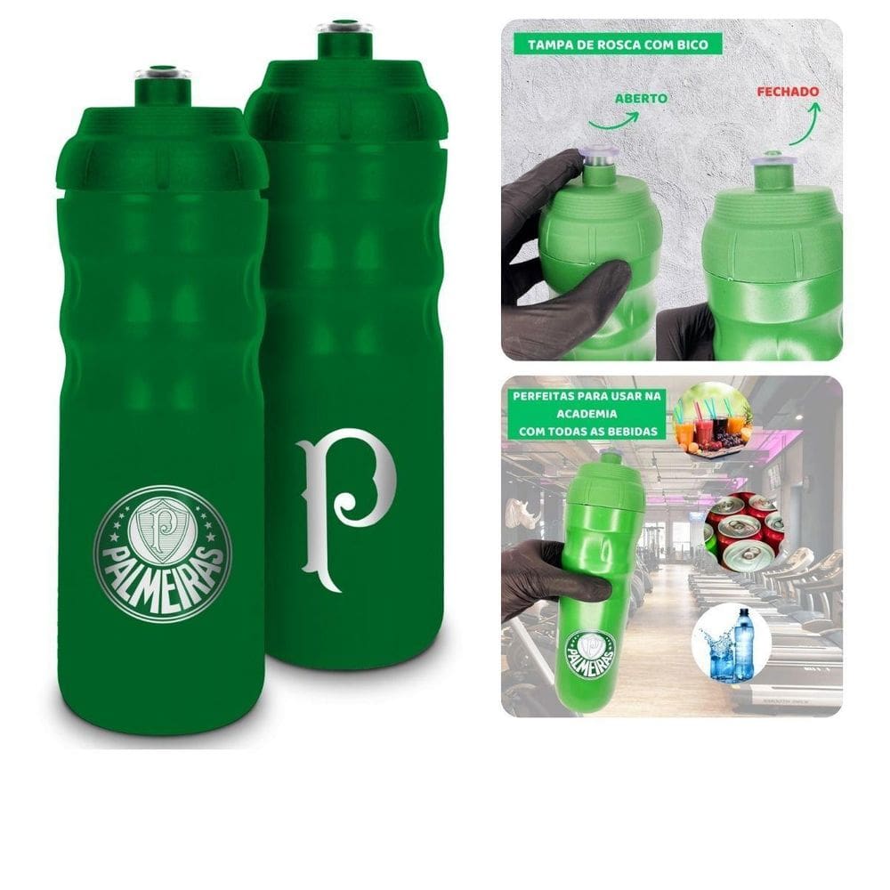 Kit 2Un Squeeze Top Térmica 550Ml Garrafa Verde Água Esporte