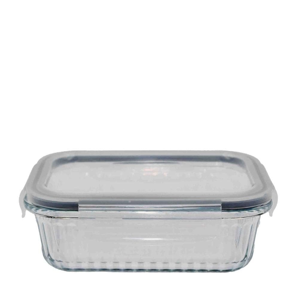 Pote De Vidro Canelado 375Ml Pratic Com Tampa - Kit 05