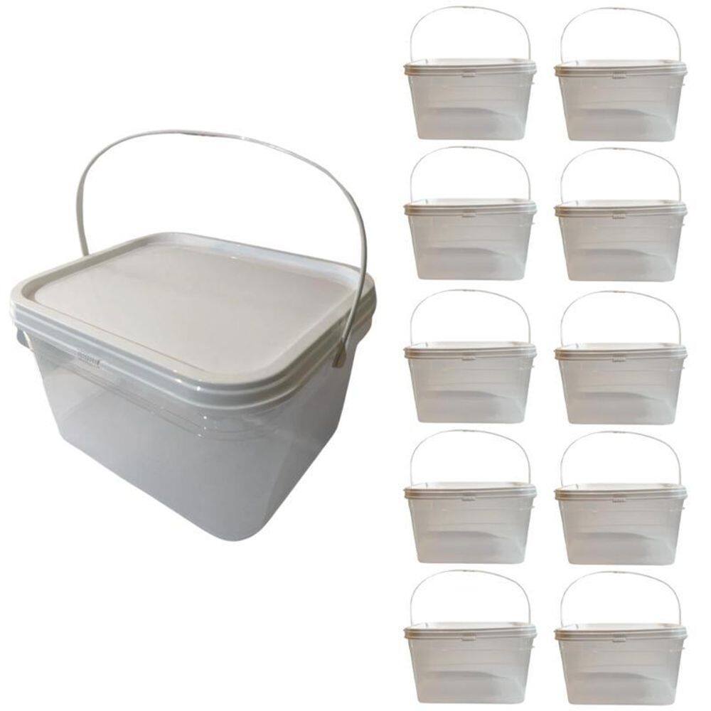 Balde Para Armazenar Liquido 2.4L Transparente-Kit 10 Pçs
