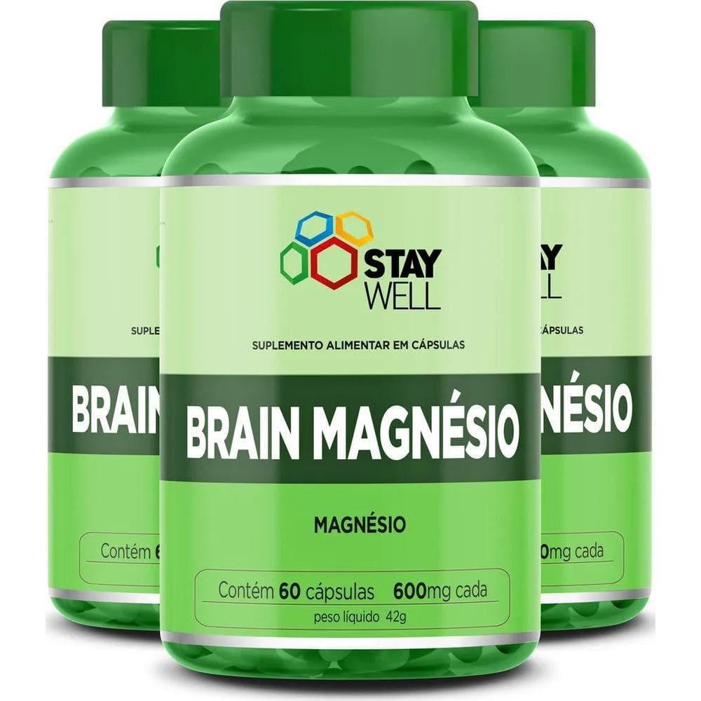 3 Potes Do Magnésio Treonato 500Mg - Fórmula Exclusiva Com M