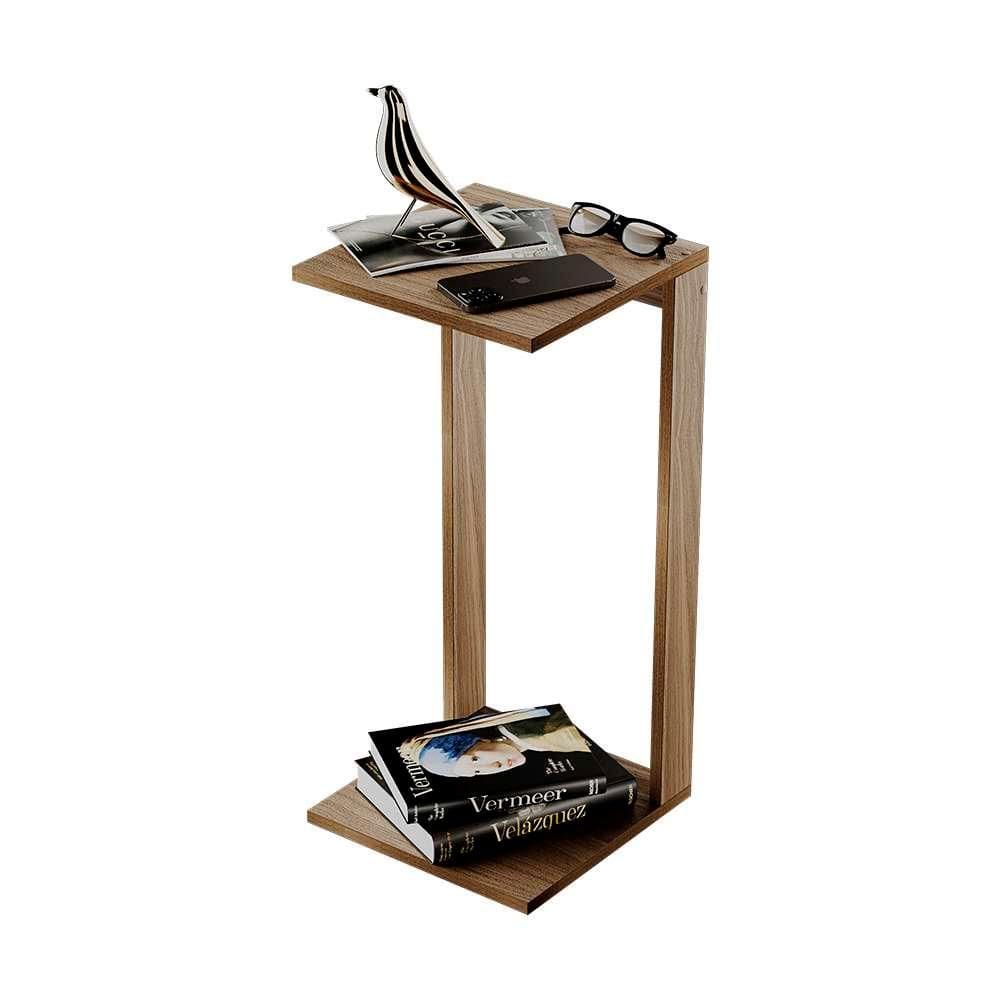 Mesa De Cabeceira Pequena 30x30x65cm Freijó Quarto Sala