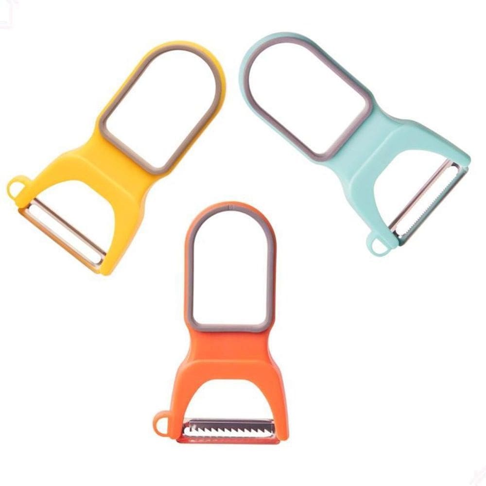 Kit Descascador De Legumes Frutas Multiuso 3 Cortes Oikos