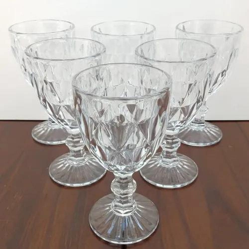 2X Jogo De Taças De Vidro Class Diamond 300Ml Transparente I