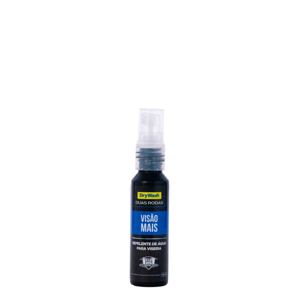 Visão Mais DryWash 30mL - Linha Duas Rodas - Repelente de água para viseira do capacete e espelhos retrovisores