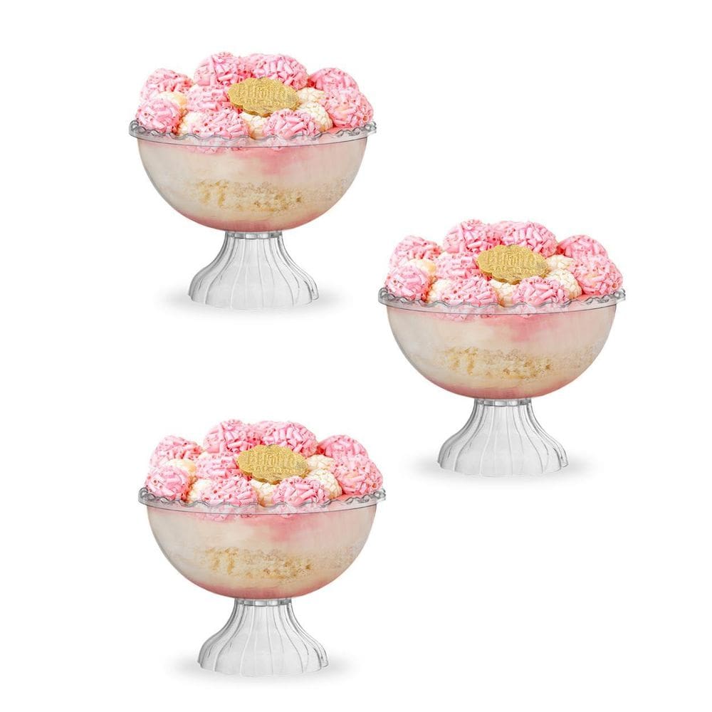 Kit Com 3 Tigela Slim Acrílico 620Ml Transparente