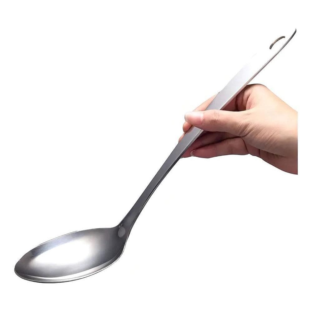 3X Colher De Arroz Grande Servir Aço Inoxidável Maciço 32 Cm