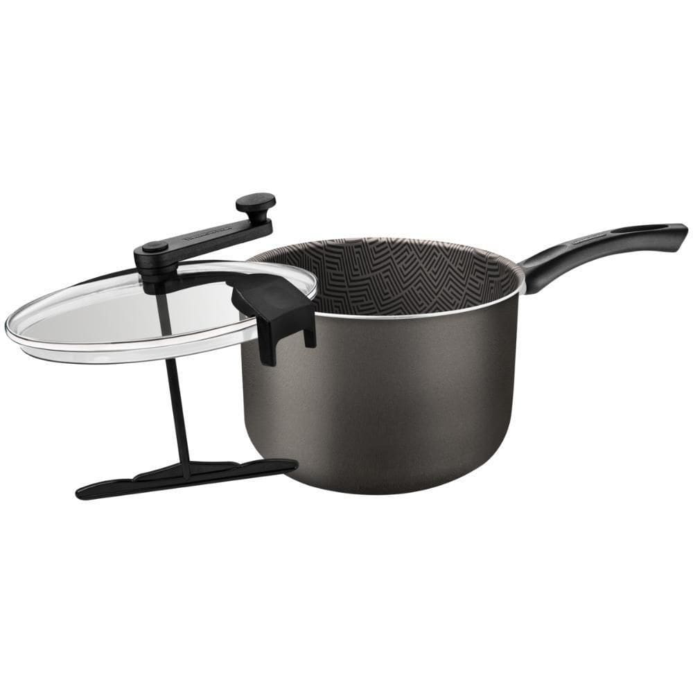 Pipoqueira Paris Em Alumínio Com Revestimento Interno E Externo Em Antiaderente Chumbo 22 Cm 4,8