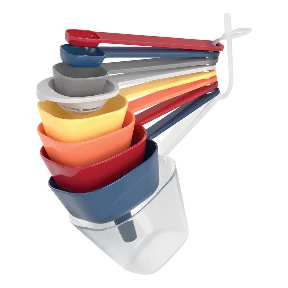 10X Kit Jogo Medidor Cozinha Colher Chá Café Sopa Funil 9 Pç