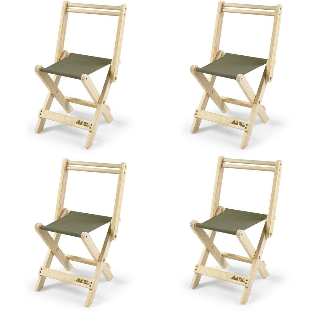 Kit 4 Cadeiras Dobráveis Madeira Maciça Sereno Verde/Bege