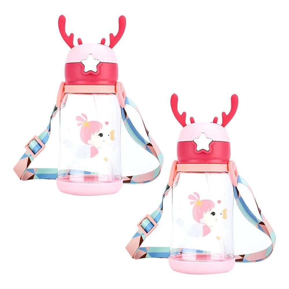 10X Kit2 Garrafa De Alce Água Infantil Criança Copo De Água