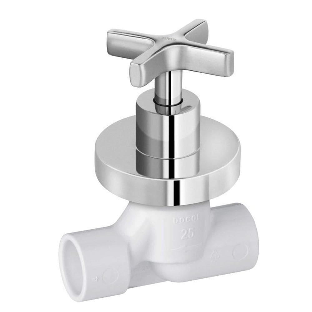 Kit 3 Registros de Pressão Basetec Pvc Cerâmico 25 Mm com Acabamento Invicta Docol Cromado