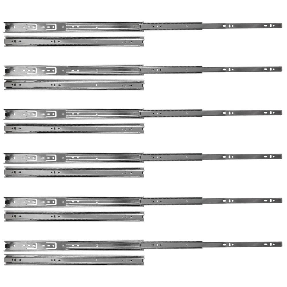 Kit 12 Corrediça Telescópica 450Mm X 35Mm 35Kg Gaveta 6 Par