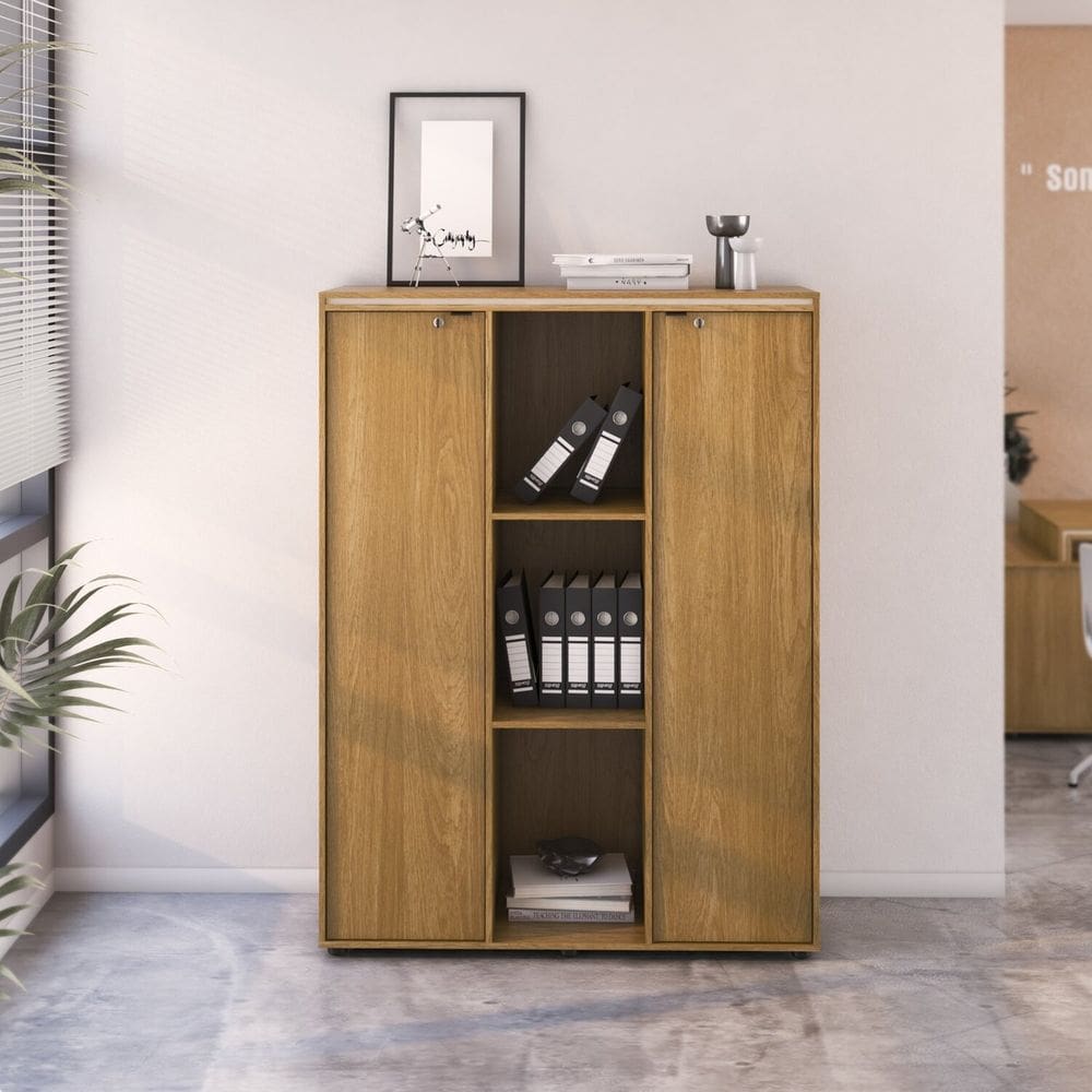 Armário Alto 2 Portas Nicho Maine Espresso Móveis Carvalho