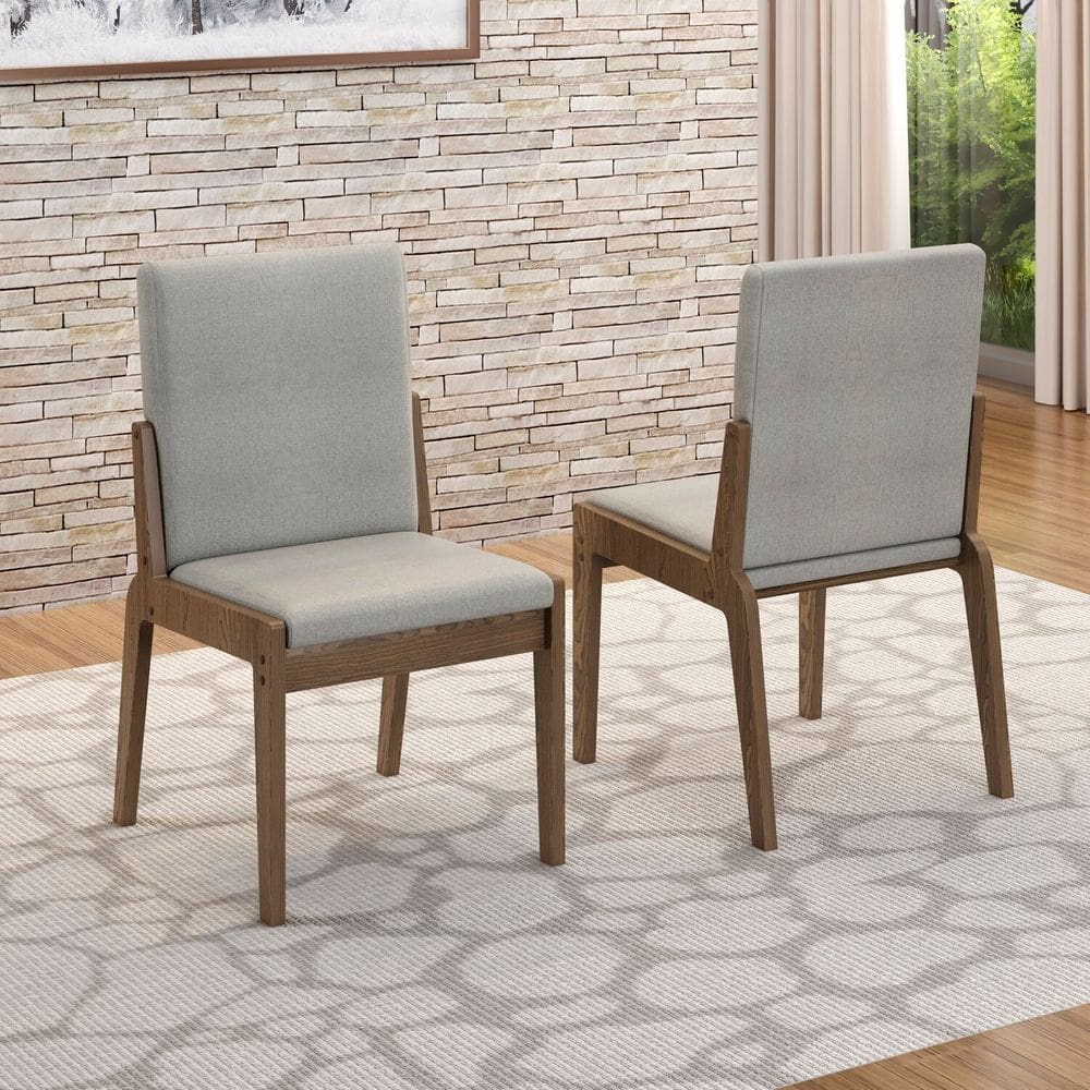 Kit 2 Cadeiras 90,5cm X 45 Cm Sinfonia Carvalho/Linho Cinza