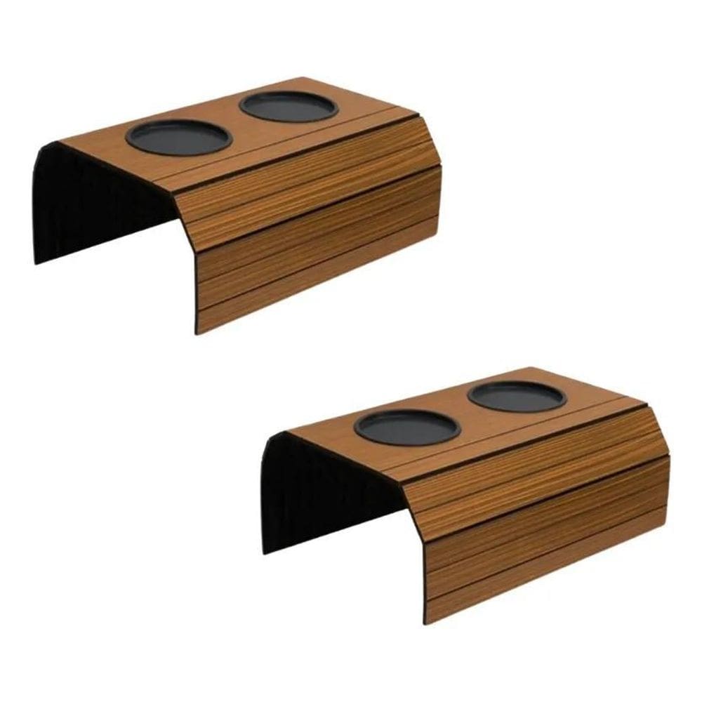 2X Kit 2 Un Esteira Porta Copos Suporte Braço Sofá Mdf Caram