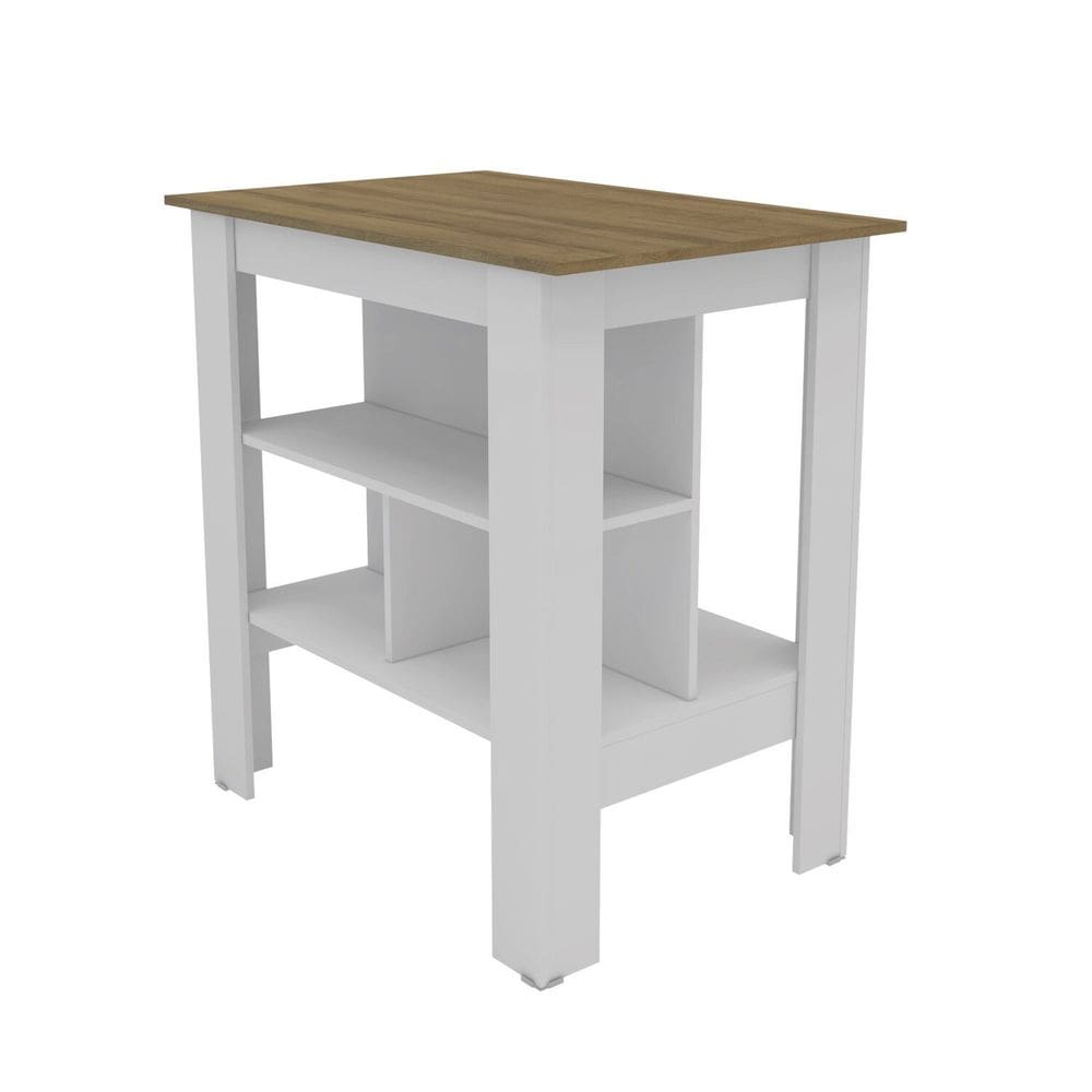 Bancada Mesa de Cozinha 90x90cm América Branco/Mel