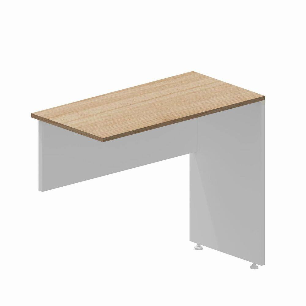 Mesa Tampo Auxiliar 90cm X 74cm para Escritório com Pé Lateral em Painel Corporate Carvalho Treviso / Branco