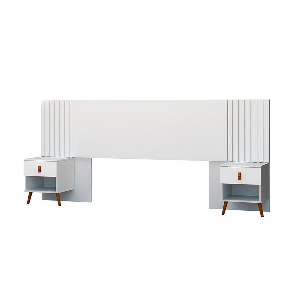 Cabeceira Box Ripada 106x225cm Lady Branco