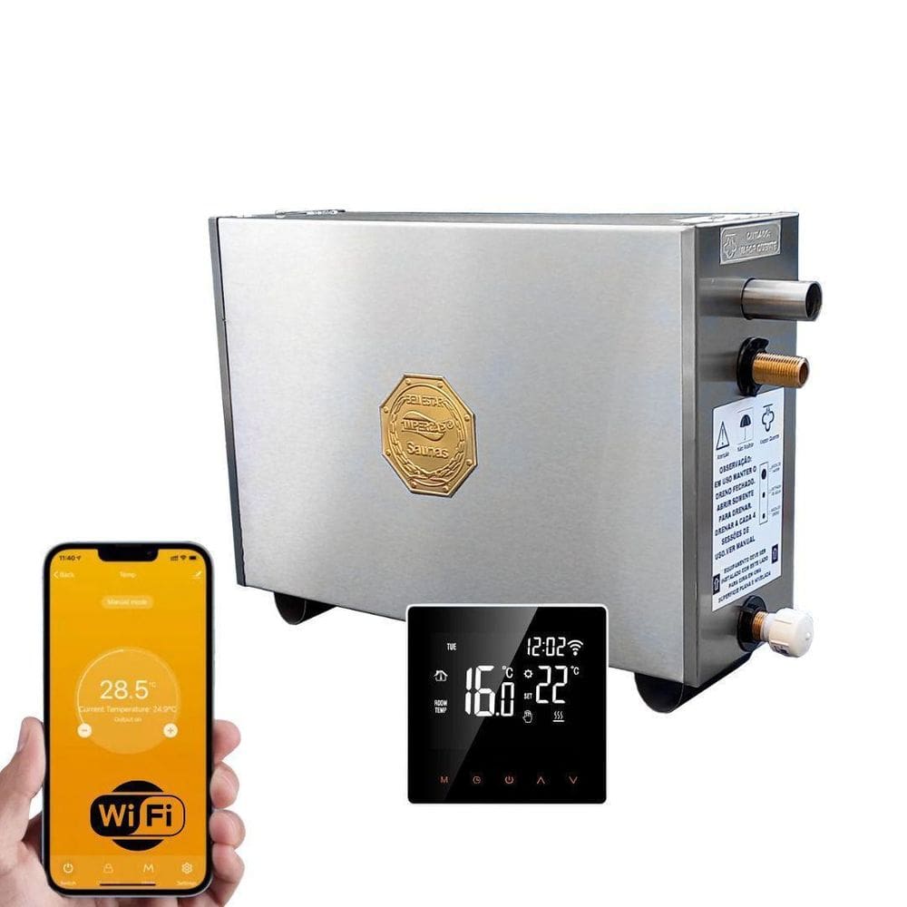 Sauna Vapor Elétrica 9Kw Trif 380V - Comando Wifi Impercap