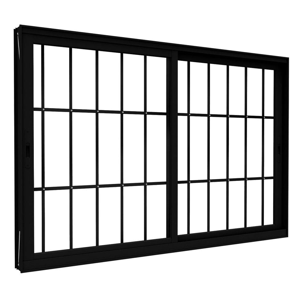 Janela de Alumínio de Correr Lateral 2 Folhas Móveis com Grade 100x150cm Lucasa Eccellente Preto