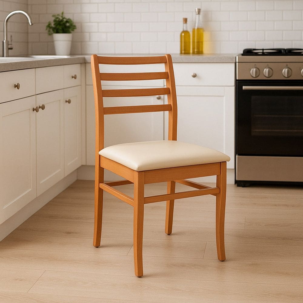 Cadeira Dubai Madeira Maciça Elegante Sala Jantar Amendoa