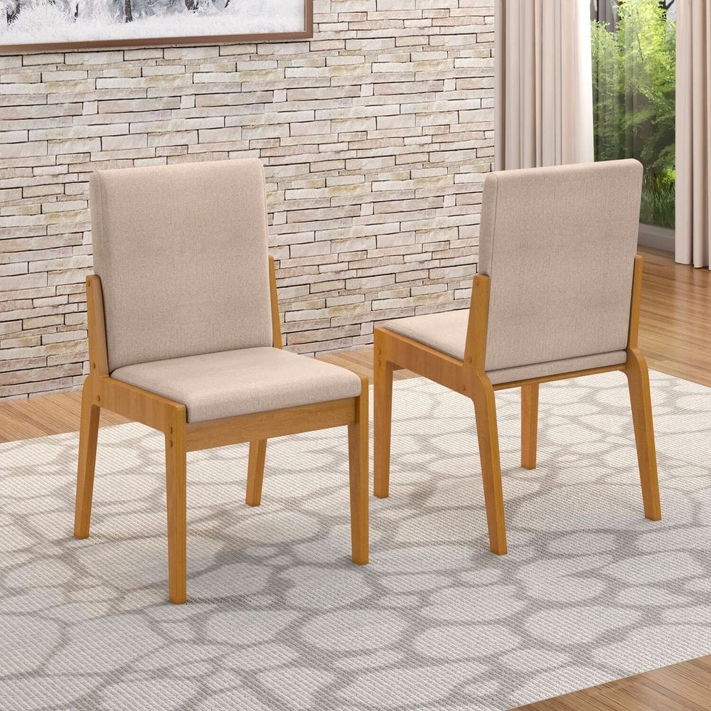 Kit 2 Cadeiras Sinfonia 90,5cm X 45cm Naturalle/Linho Creme
