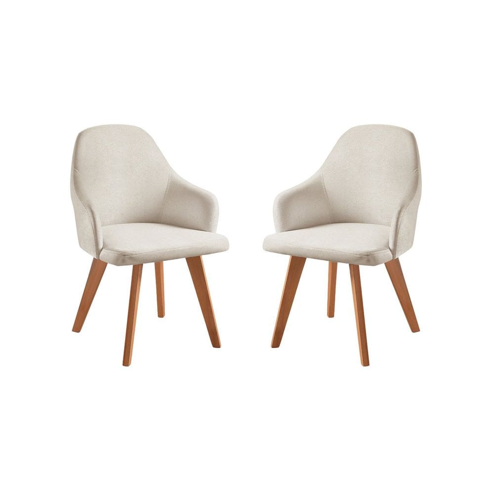 Kit 2 Cadeiras para Sala de Jantar Manuela Nude