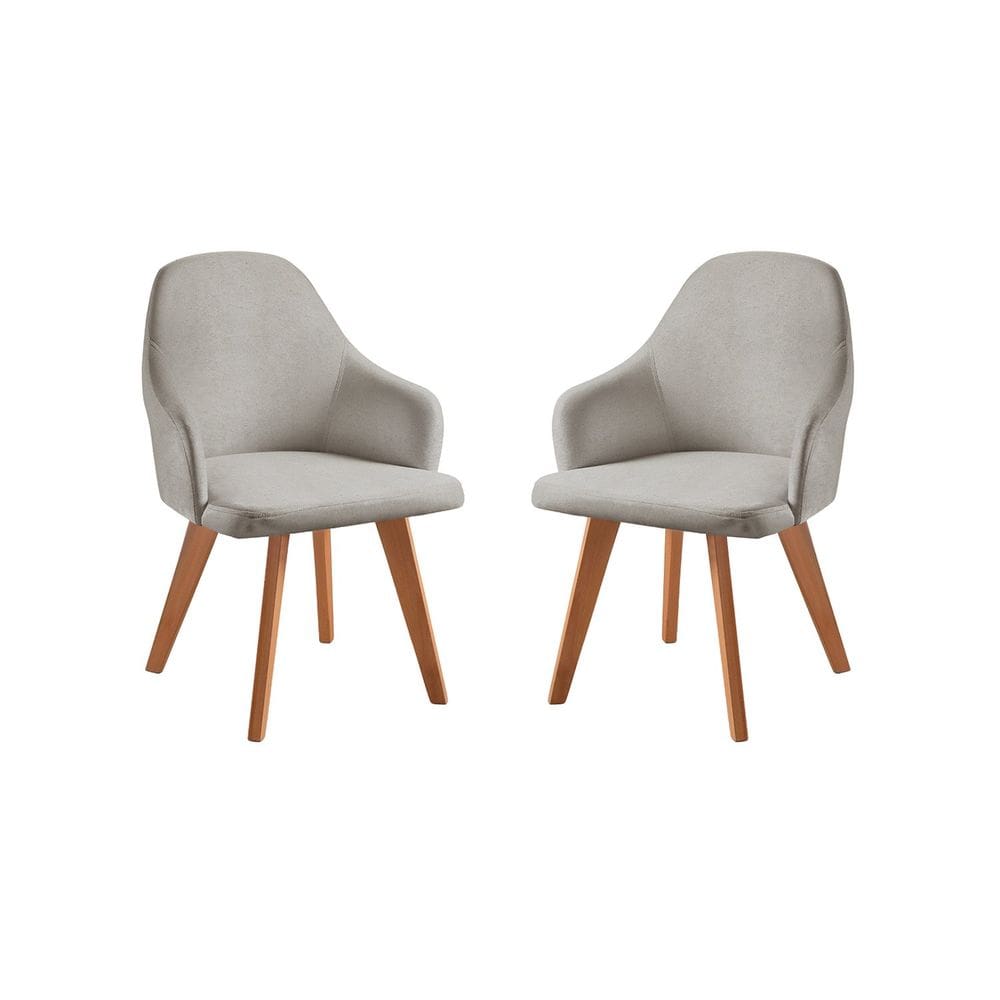 Kit 2 Cadeiras para Sala de Jantar Manuela Cinza