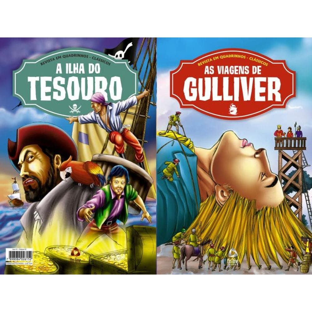 Revista em Quadrinhos Clássicos Edição 02 - A Ilha do Tesouro + As Viagens de Guliver