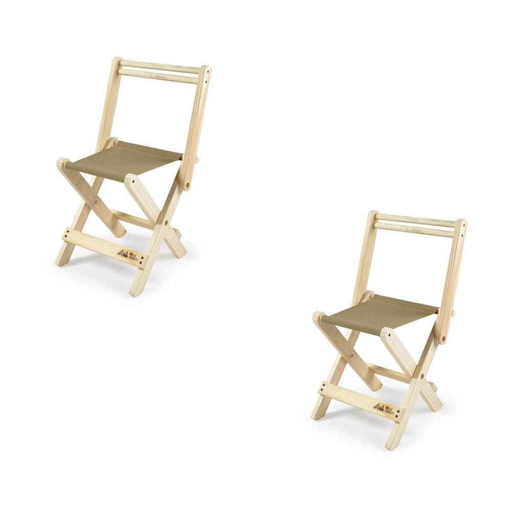 Kit 2 Cadeiras Dobráveis Madeira Maciça Sereno Caqui/Bege