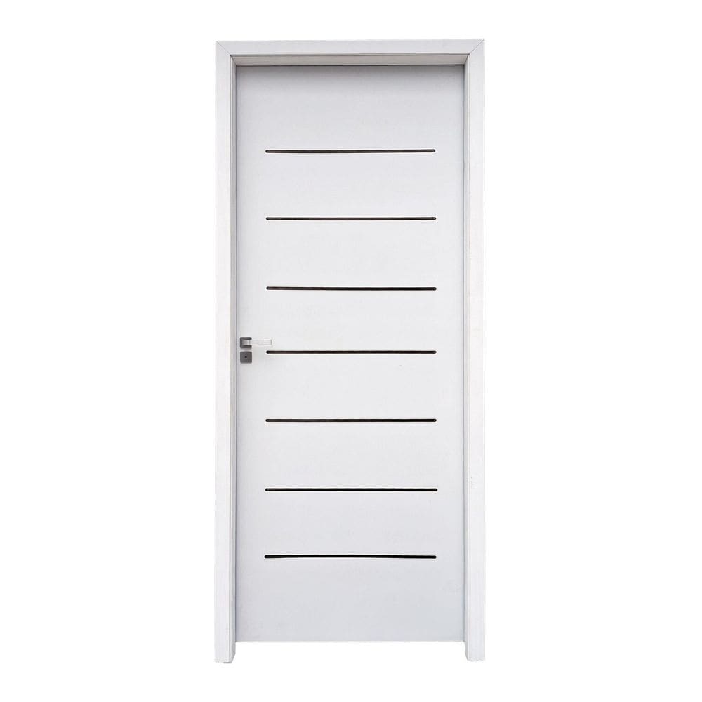 Kit Porta de Madeira 215x96cm Batente 15cm com Guarnição Cristal Primer Uniportas