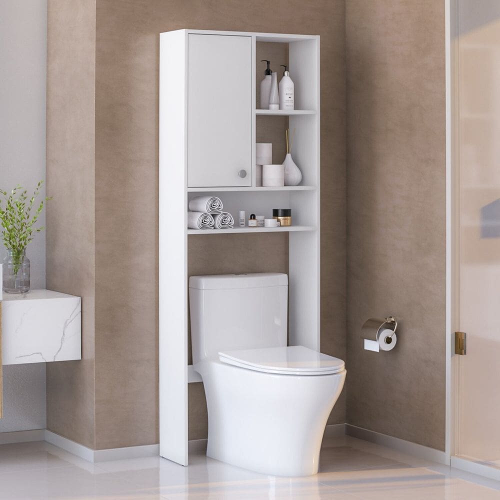 Armário de Banheiro Alto com 1 Porta 2514 Branco