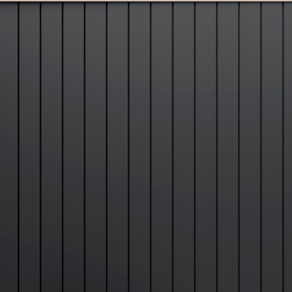 Kit 10 Peças Painel Ripado Metálico 14m X 300cm Ribbon Preto absoluto