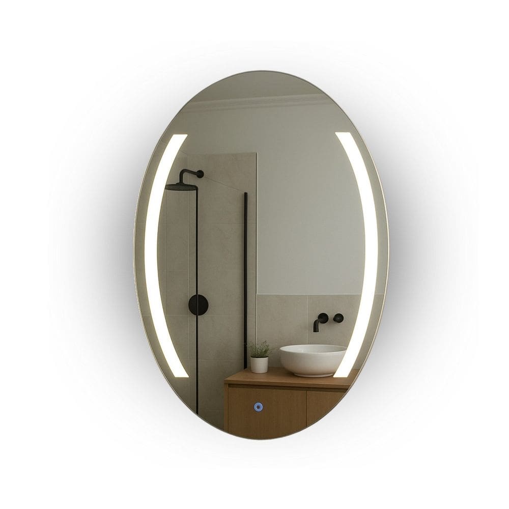 Espelheira Oval 70x50cm Touch Led 6000k Avalon espelho lapidado