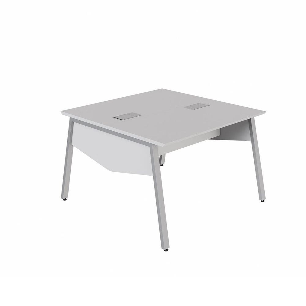 Plataforma de Trabalho para 2 Pessoas com Caixas de Tomadas Industrial Executive Cinza