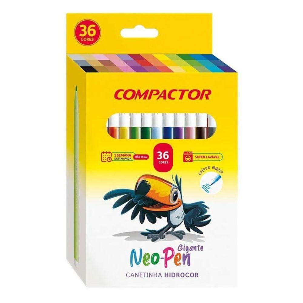 Canetinha Hidrográfica Neo Pen Gigante 165071 36 Cores - Compactor